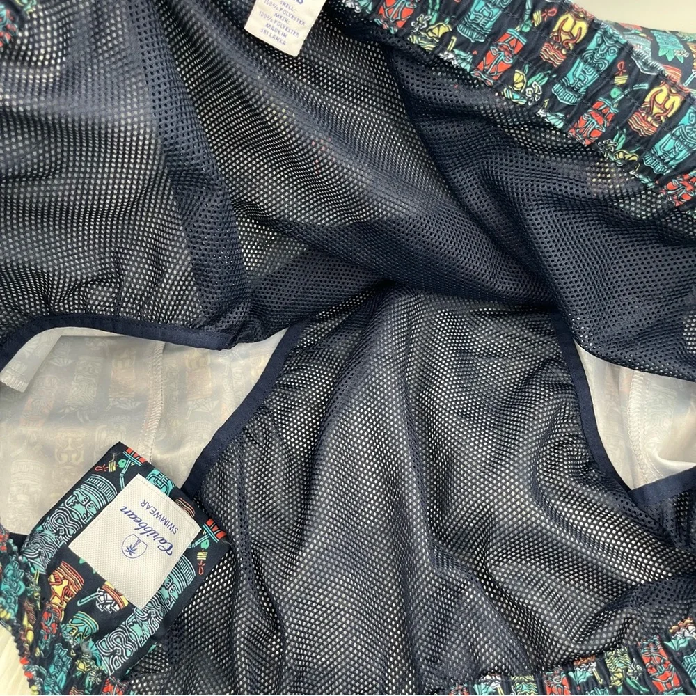 NEW Roundtree & York Caribbean Swim Trunks Mens Big Tall 4XB Tiki Navy Turquoise - Picture 10 of 12